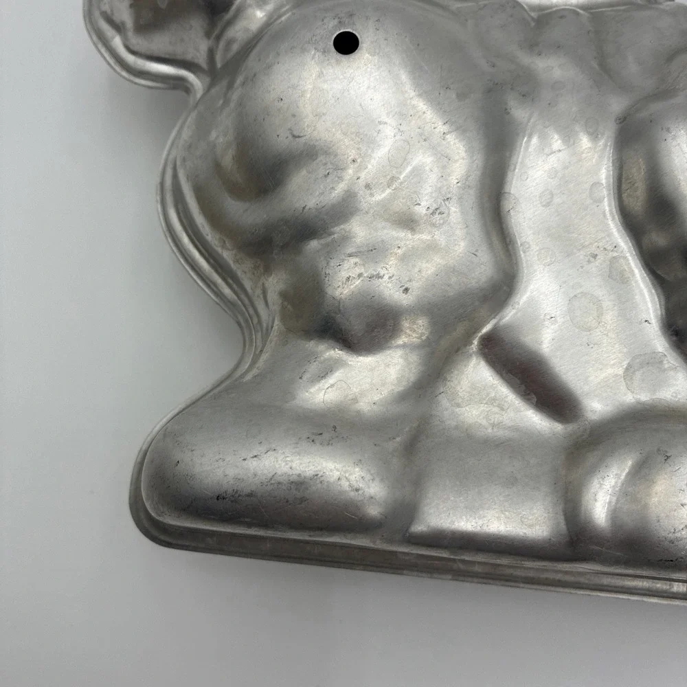 Vintage Aluminum Standing Bunny Rabbit Cake Mold 3D Easter Two Piece Pan 10 Inch